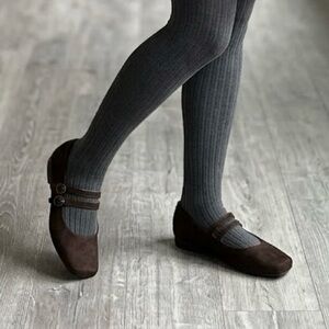 Cliffs by White Mountain Brown Suede Double Strap Mary Jane Flats Size 8.5